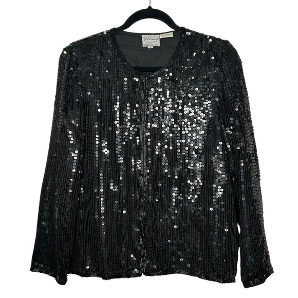 Stenay Black Vintage Heavily Beaded/Sequined Evening/Event Jacket Sz S - Picture 1 of 11